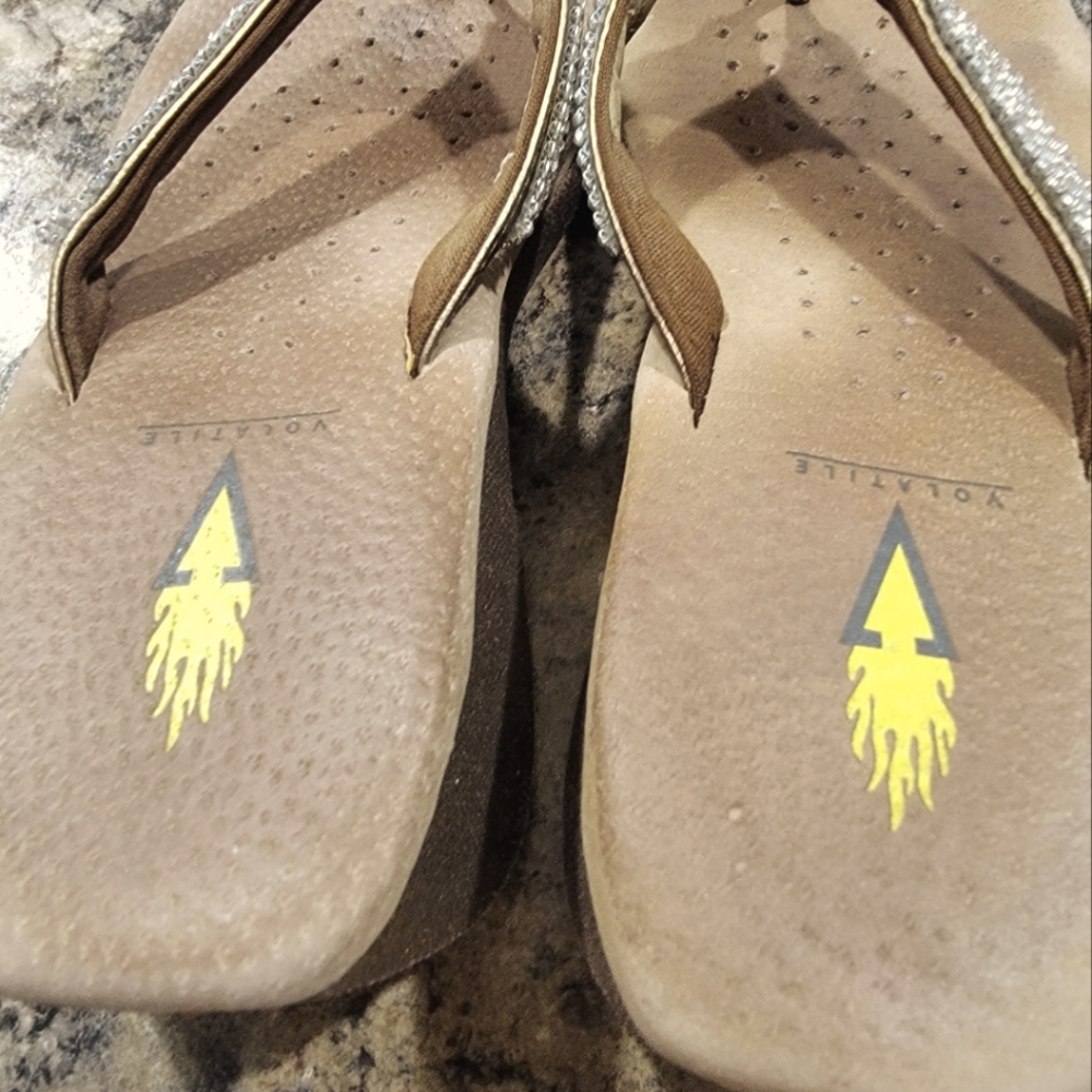 Volatile Platform Rhinstone Wedge Flip-flop - Picture 2 of 4